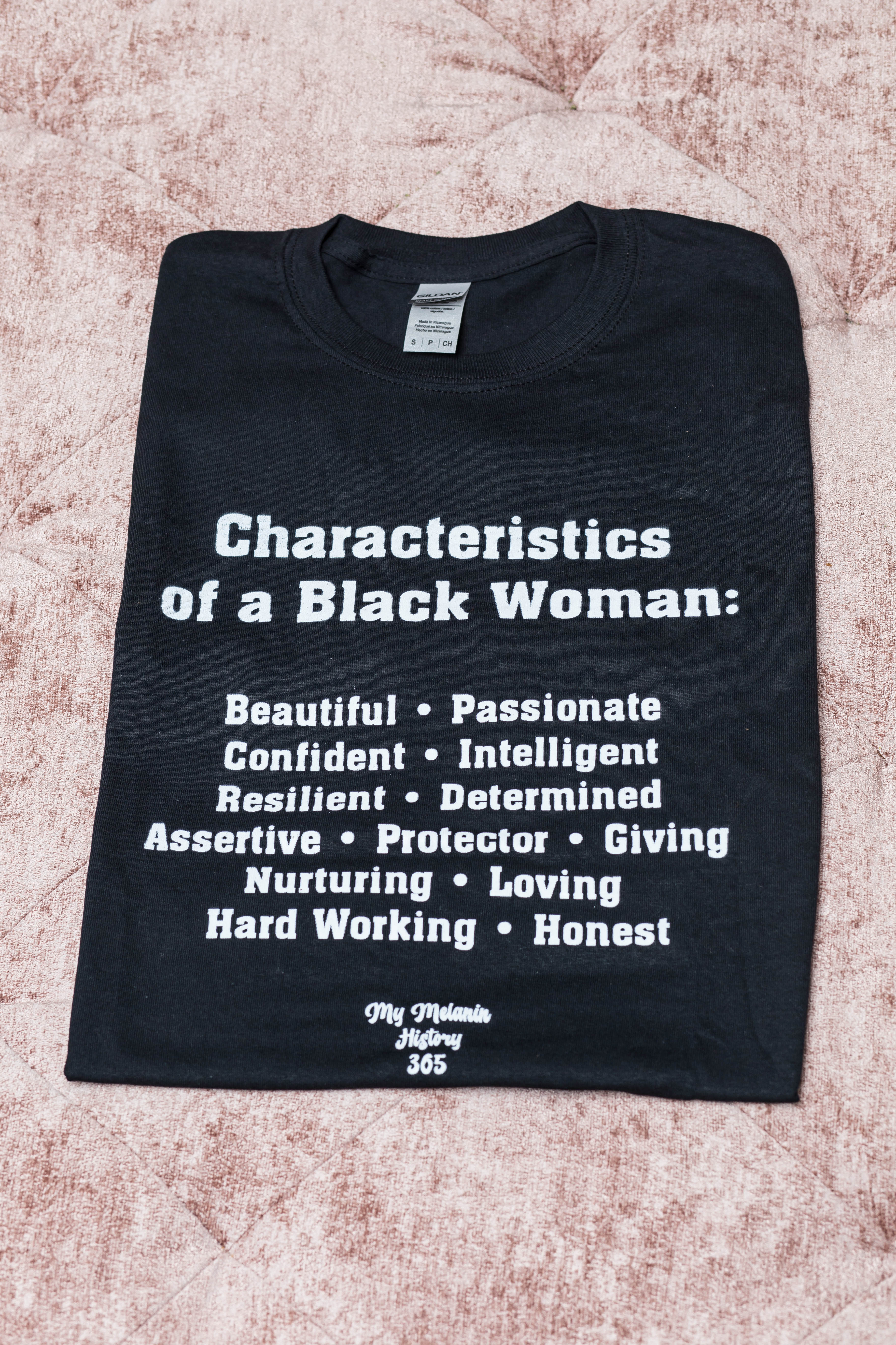 Characteristics of a Black Woman T-Shirt (Adults)